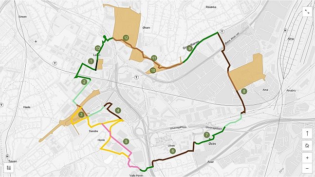 Den grønne ringen - interaktivt kart