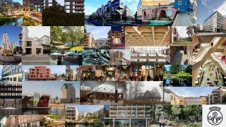 Kollasj av fotografier hentet fra arkitektenes påmeldingsplansjer